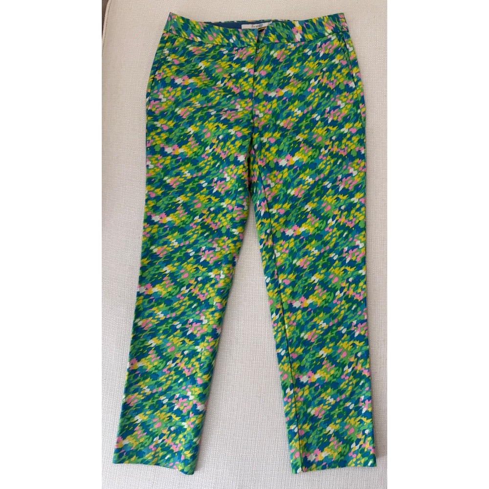 Boden Richmond Pants Womens 6L Multi Color Brushstroke Print Ankle Excellent